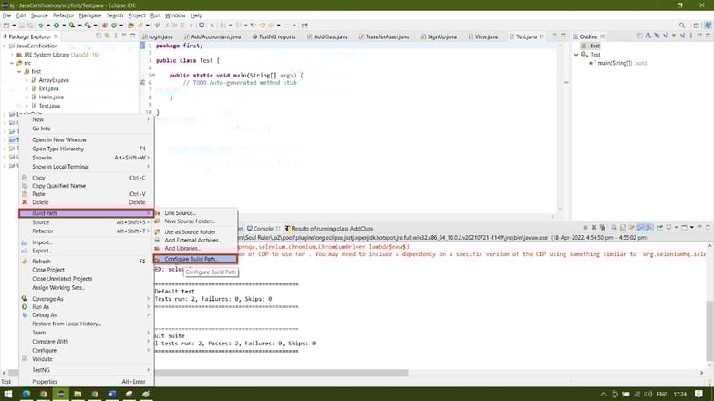 Selenium framework